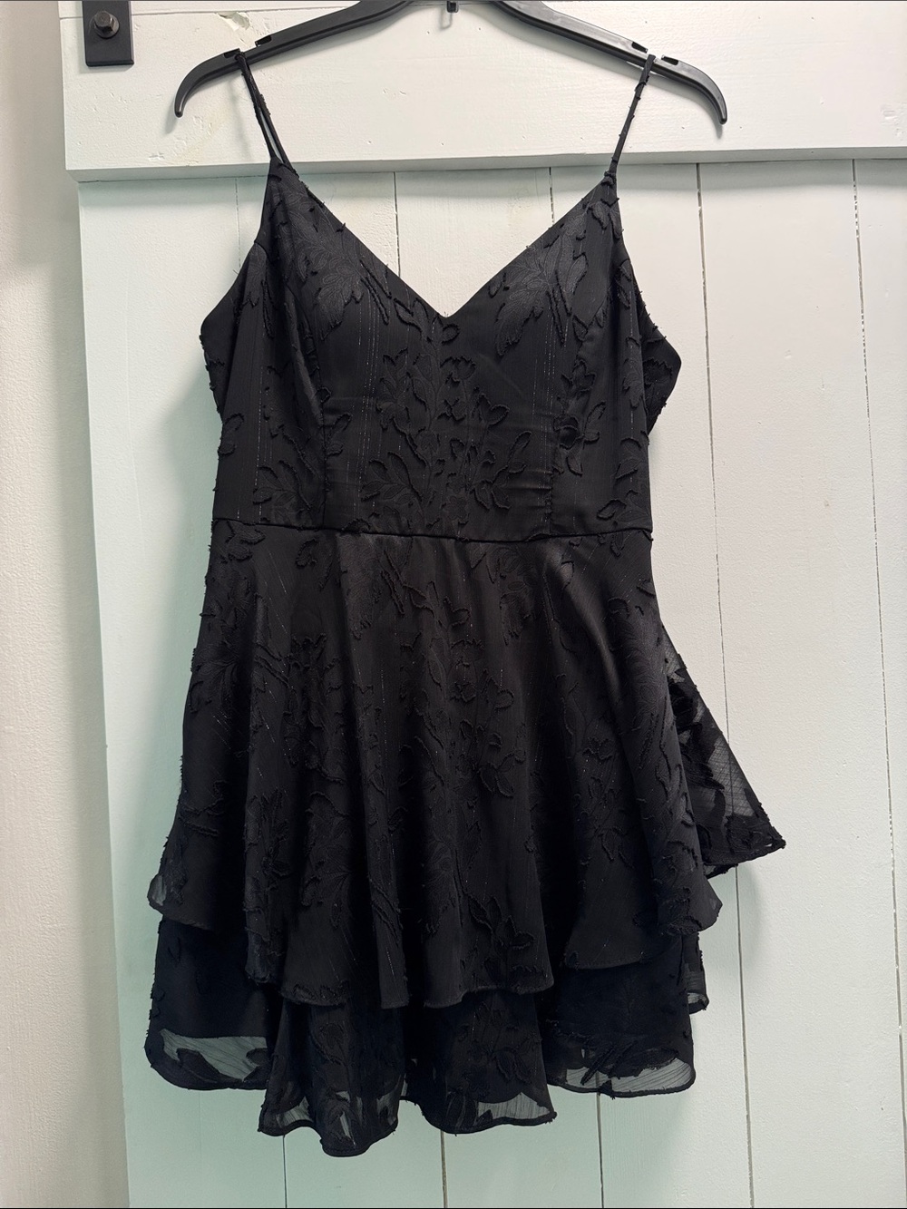 B Darlin Black Semi Formal Dance Dress Size 15 16 Layered Ruffles Cruise Party